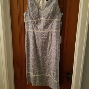 MAGGY LONDON BLUE/WHITE COTTON SUMMER DRESS